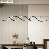 Black Metal Led Pendant Ceiling Light For Contemporary Dining Room Decor