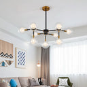 Black Metal Line Suspension Light With Clear Modo Chandelier - Modern Style For Dining Room 9 /