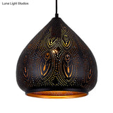Black Metal Pendant Lamp - Pear Dining Room Lighting Fixture