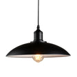 Black Metal Single-Bulb Domed Suspension Ceiling Lamp For Industrial Lighting