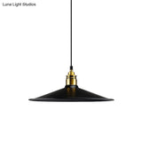 Black Metallic Cone Shade Ceiling Light - Loft Style 1 Head Kitchen Pendant Lamp (10’/14’ Wide)