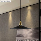 Black Metallic Cone Shade Ceiling Light - Loft Style 1 Head Kitchen Pendant Lamp (10’/14’ Wide)