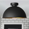Black Metallic Dome Ceiling Flush Mount: Stylish 1 Light Bar Semi - Flush Fixture