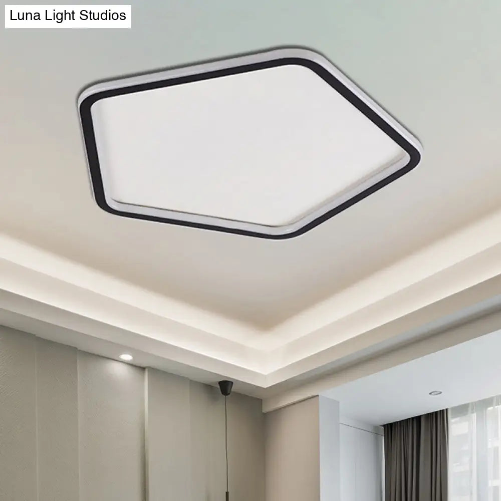 Black Minimalist Led Ceiling Light In Warm/White Available 3 Sizes