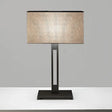 Black Modernism Table Lamp: Sleek Rectangular Bedside Nightstand Accent With Light Fabric