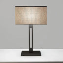 Black Modernism Table Lamp: Sleek Rectangular Bedside Nightstand Accent With Light Fabric