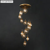 Black Modernist Cluster Pendant Light With 13 Glass Shades