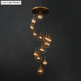 Black Modernist Cluster Pendant Light With 13 Glass Shades