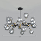 Black Nordic Glass Chandelier With Tree Branch Design For Living Room 20 / Smoke Gray