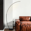 Black Over-Curved Led Floor Standing Lamp - Nordic Metal Design Perfect For Living Room Reading