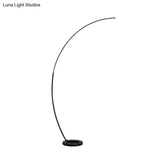 Black Over-Curved Led Floor Standing Lamp - Nordic Metal Design Perfect For Living Room Reading