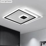 Black Quad Led Bedroom Ceiling Light - Elegant Simplicity