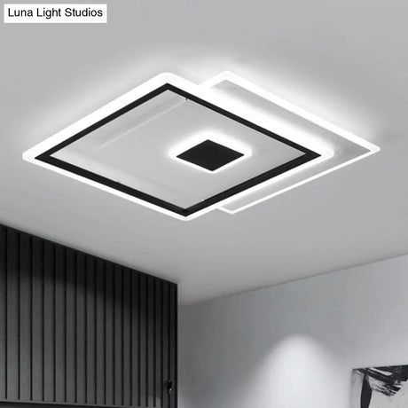 Black Quad Led Bedroom Ceiling Light - Elegant Simplicity
