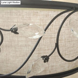 Black Rustic Branch Semi Flush Mount Ceiling Light With Crystal Draping - 4 Lights 14’/21.5’