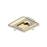 Black Square Flush Mount Led Ceiling Light Modern Acrylic Lamp 16.5/20.5 Width