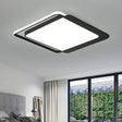 Black Square LED Flush Light with Acrylic Shade - Minimalist Flush Mount Ceiling Fixture Black / 18’’ / White