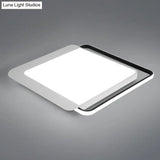 Black Square LED Flush Light with Acrylic Shade - Minimalist Flush Mount Ceiling Fixture