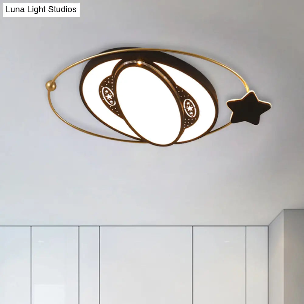 Black Star Design Led Flush Mount Spotlight: Round Ceiling Fixture With Nordic Acrylic