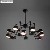 Black Starburst Hanging Light Retro Chandelier With Metal Dome Shade For Dining Room
