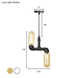 Black Steampunk Ceiling Chandelier With Clear/Amber Glass Capsule Lights