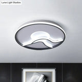 Black Sun & Mountain Nordic Flush Mount Led Lighting Fixture With Acrylic Shade / 16.5 White