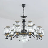 Black Tapered Chandelier With Clear Crystal Shade - Simple Drop Lamp For Elegant Lighting 15 /