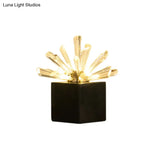 Black Tapered Task Light With Beveled Crystal - 3 Heads Nightstand Lamp For Bedroom
