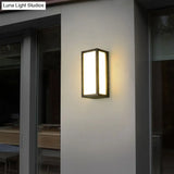 Black Textured Led Wall Mounted Light - Simple Metallic Sconce Lighting For Patio