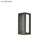 Black Textured Led Wall Mounted Light - Simple Metallic Sconce Lighting For Patio