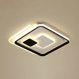 Black Ultrathin Led Flushmount Ceiling Light For Minimalist Bedroom Lighting / 20.5’