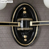 Black Wall-Mounted Sconce Light With Cone White Glass Shade - Traditional Living Room Lighting