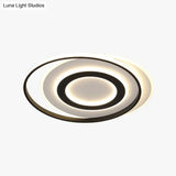 Black-White Circle Led Ceiling Light In Warm/White - Modern Acrylic Flush Fixture 18’/21.5’ Wide
