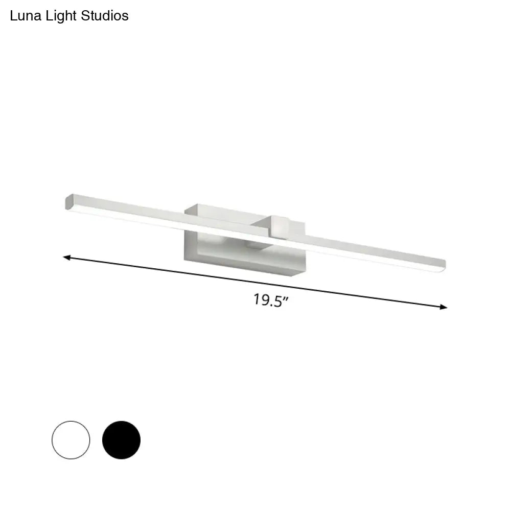 Black/White Led Wall Mounted Bathroom Mirror Light - Iron Stick Vanity Lamp Multiple Sizes Available