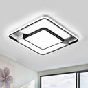 Black - White Modern Spliced Led Ceiling Lamp For Bedroom - 18’/21.5’ Wide / 18’