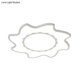 Blazing Sun Cartoon Acrylic Led Ceiling Lamp - White Flush Light For Nursing Room