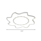 Blazing Sun Cartoon Acrylic Led Ceiling Lamp - White Flush Light For Nursing Room