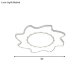 Blazing Sun Cartoon Acrylic Led Ceiling Lamp - White Flush Light For Nursing Room