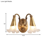 Bloom Brass Wall Light Fixture For Bathroom - 2/3 Traditional Vanity Head