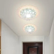 Bloom Flush Mount Lamp - 7’/9’ Minimal Clear Crystal Led White Close To Ceiling Lighting For