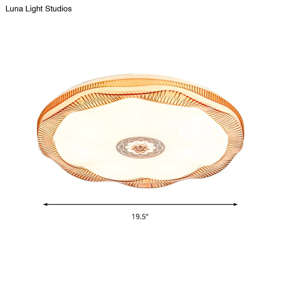 Blooming Flush Mount Ceiling Light For Bedroom Modern Acrylic Shade White/Blue/Gold Warm/White –