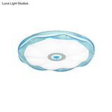 Blooming Flush Mount Ceiling Light For Bedroom Modern Acrylic Shade White/Blue/Gold Warm/White –