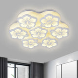 Blossom Acrylic Led Flush Mount Ceiling Light: Simple & Elegant 5/7/12 Head Options In
