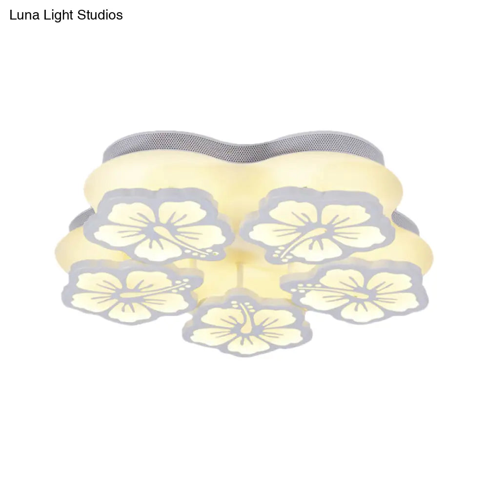 Blossom Acrylic Led Flush Mount Ceiling Light: Simple & Elegant 5/7/12 Head Options In
