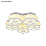 Blossom Acrylic Led Flush Mount Ceiling Light: Simple & Elegant 5/7/12 Head Options In