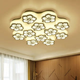 Blossom Acrylic Led Flush Mount Ceiling Light: Simple & Elegant 5/7/12 Head Options In