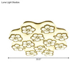 Blossom Acrylic Led Flush Mount Ceiling Light: Simple & Elegant 5/7/12 Head Options In