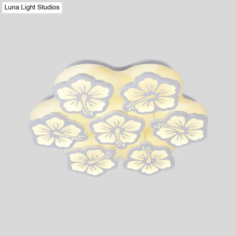 Blossom Acrylic Led Flush Mount Ceiling Light: Simple & Elegant 5/7/12 Head Options In