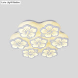 Blossom Acrylic Led Flush Mount Ceiling Light: Simple & Elegant 5/7/12 Head Options In