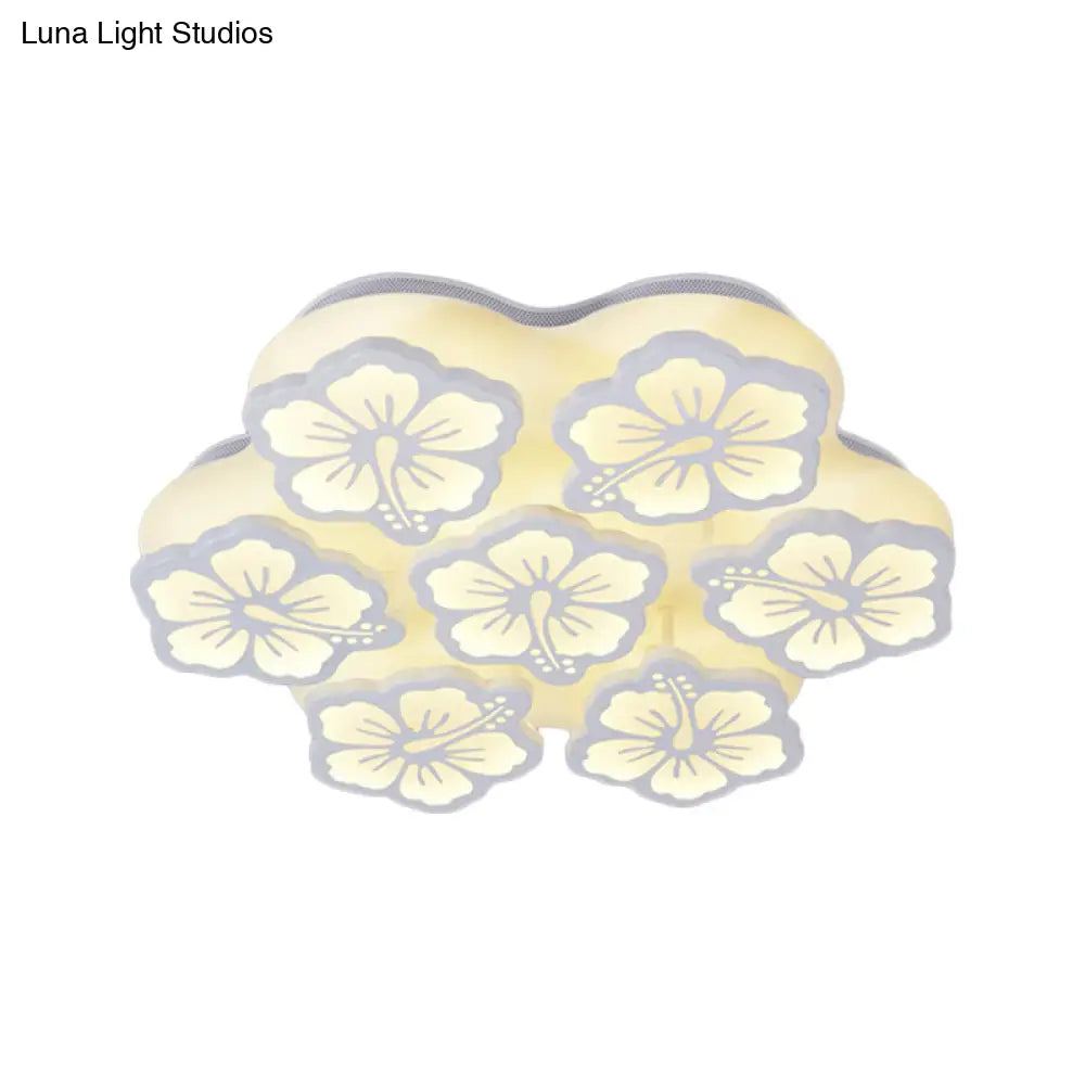Blossom Acrylic Led Flush Mount Ceiling Light: Simple & Elegant 5/7/12 Head Options In