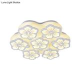 Blossom Acrylic Led Flush Mount Ceiling Light: Simple & Elegant 5/7/12 Head Options In